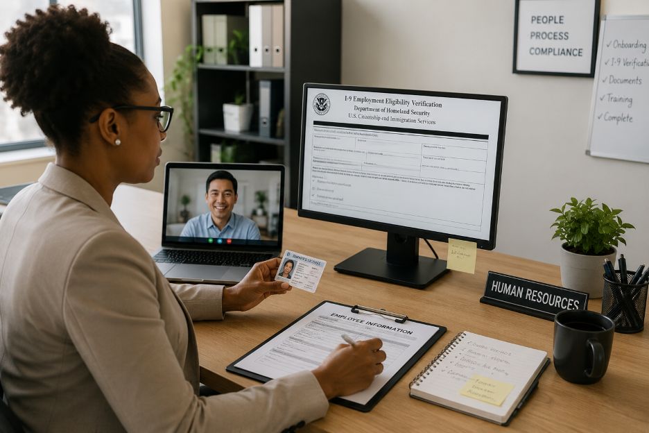 HR professional at work station