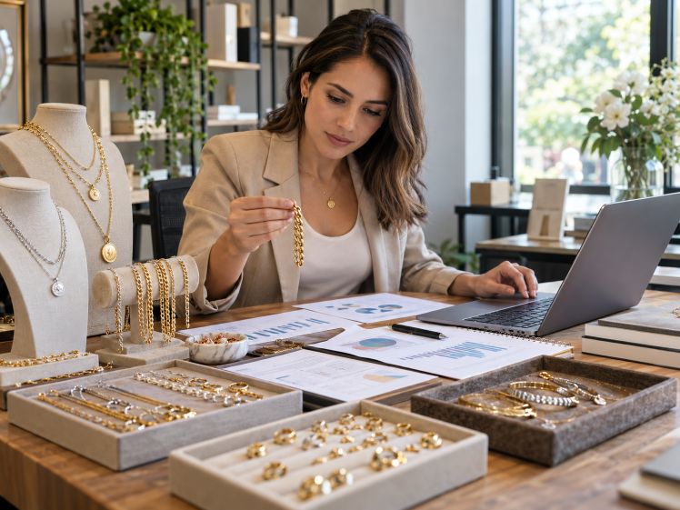 jewelry retailer analyzing inventory and revenue performance